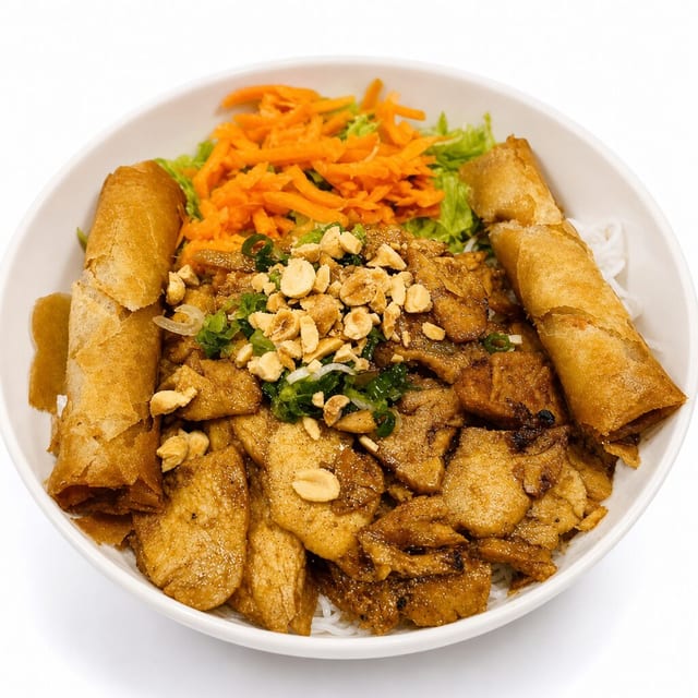 26A. Bún Gà Nướng Với Chả Giò (Grilled Chicken & Egg Rolls).