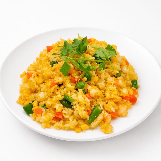 33B. Cơm Chiên Gà, Trứng, Tôm (Chicken, Egg, Shrimp Fried Rice).