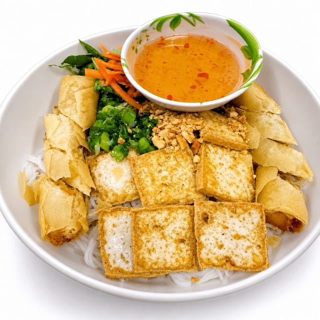 26B. Bún Chả Giò Chay (Vegetarian & Egg Rolls Vermicelli).